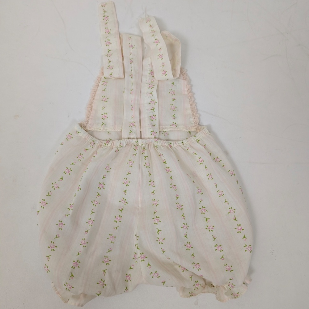 80s Floral Jumpsuit & Dress Set Onesie 2 Piece Co-ord Bodycuit Shortalls Ruffles - Picture 6 of 7
